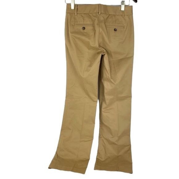 J Crew Cafe Trouser Pants Khaki Tan size 00 Flat Front - Picture 3 of 4